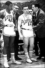 George Ireland with Loyola players